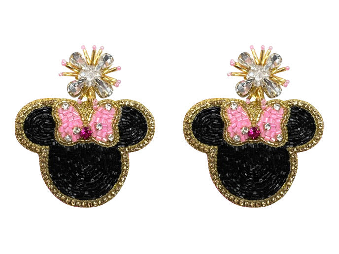 Mouse Earrings - Pink
