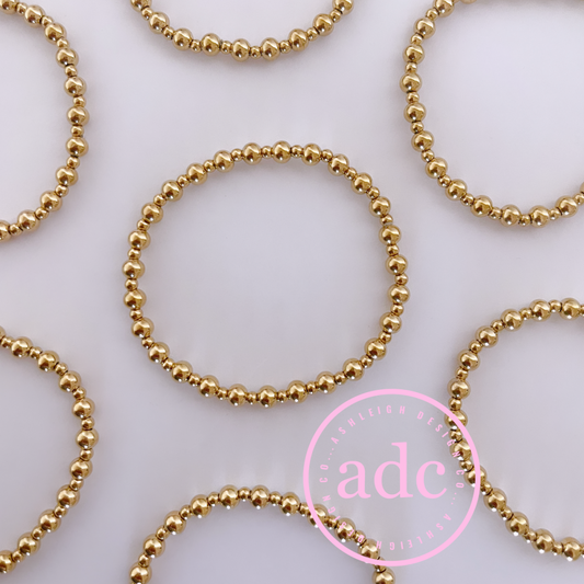2MM & 4MM Gold-Filled Beaded Bracelet