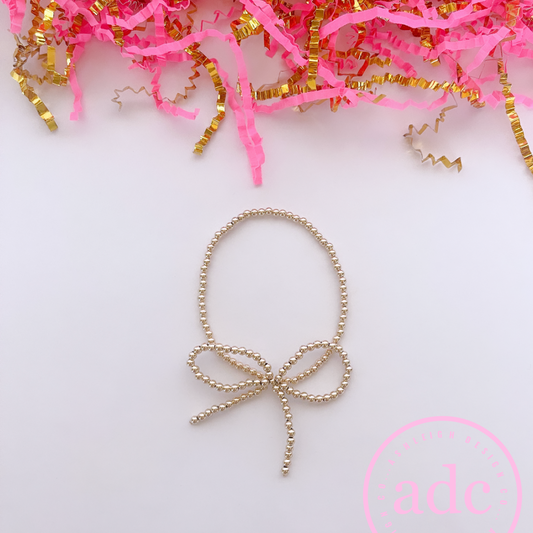 Gold-Filled Beaded Bow Bracelet