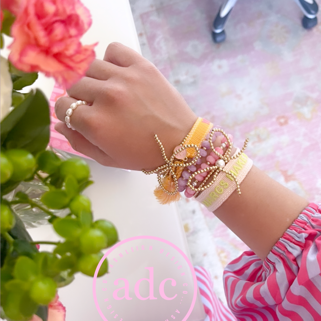 Gold-Filled Beaded Bow Bracelet