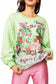 QUEEN OF SPARKLES Light Green 'Twas the Night Before Christmas' Tree Scene Sweatshirt