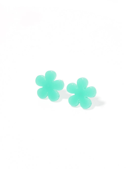 Jenna Stud Earrings - Flower Aqua