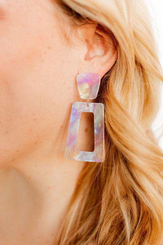 Kennedy Statement Earrings - Lavender Skies